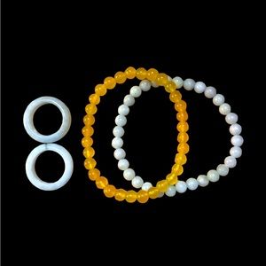 Burmese Jade bracelets and rings size 6